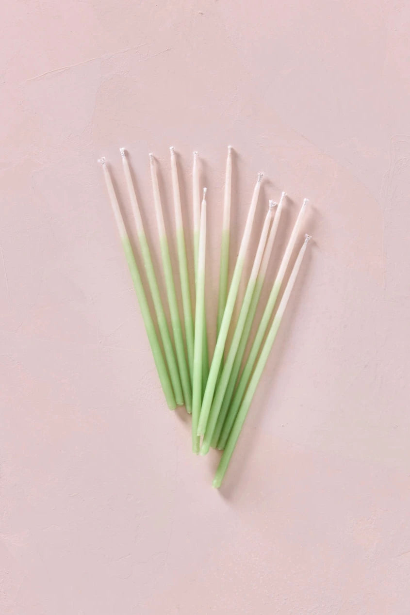 Natural Beeswax Candles - Mint Ombre Scented Tall Pillar Candles for Home Decor, Aromatherapy & Relaxation | Perfect for Living Room, Bedroom & Spa