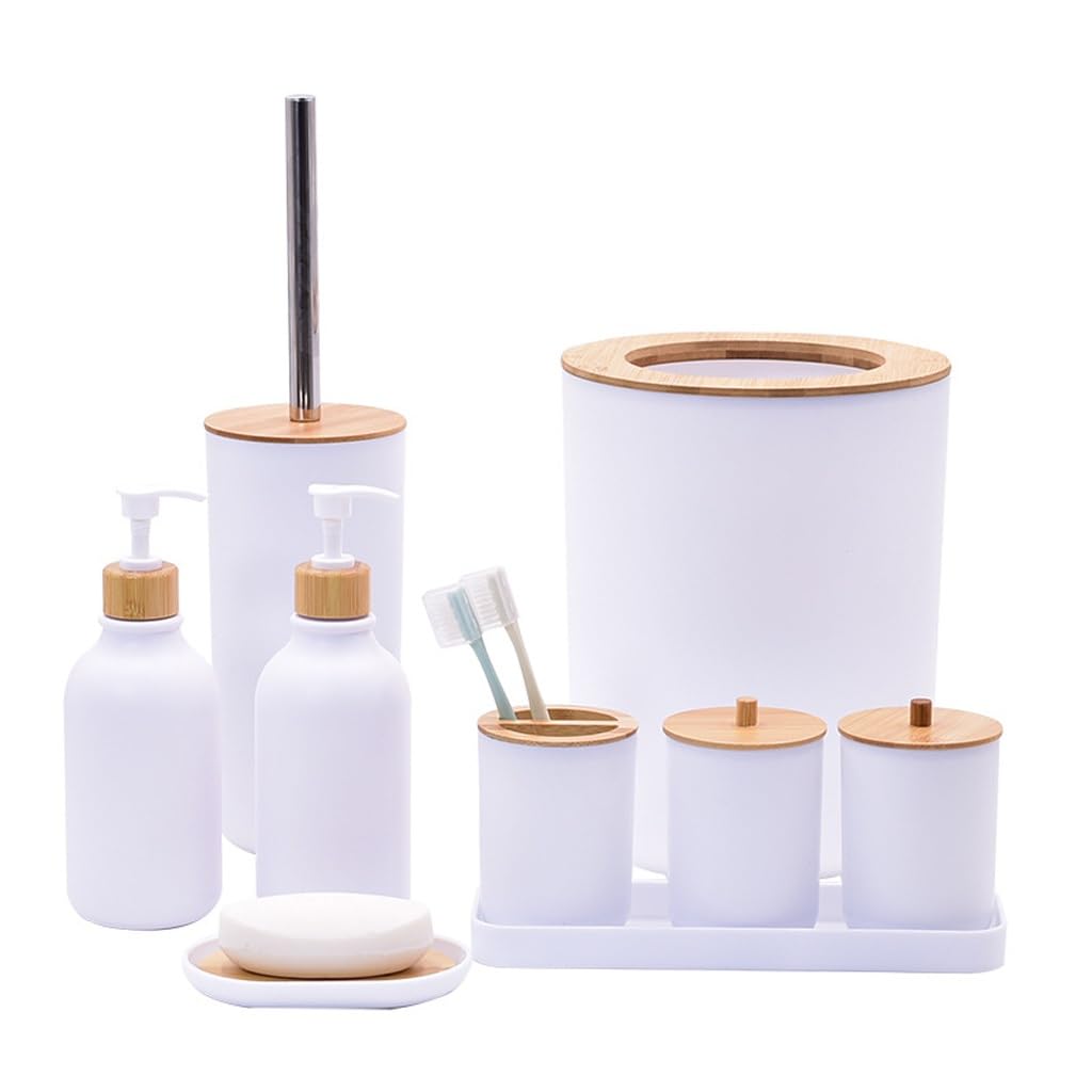 Premium HBJWOV Toiletry Set - 6-Piece Bathroom Travel Kit with Dental Cup, Hand Sanitizer Bottle & Essentials | Compact Organizer for Gym, Camping & Business Trips