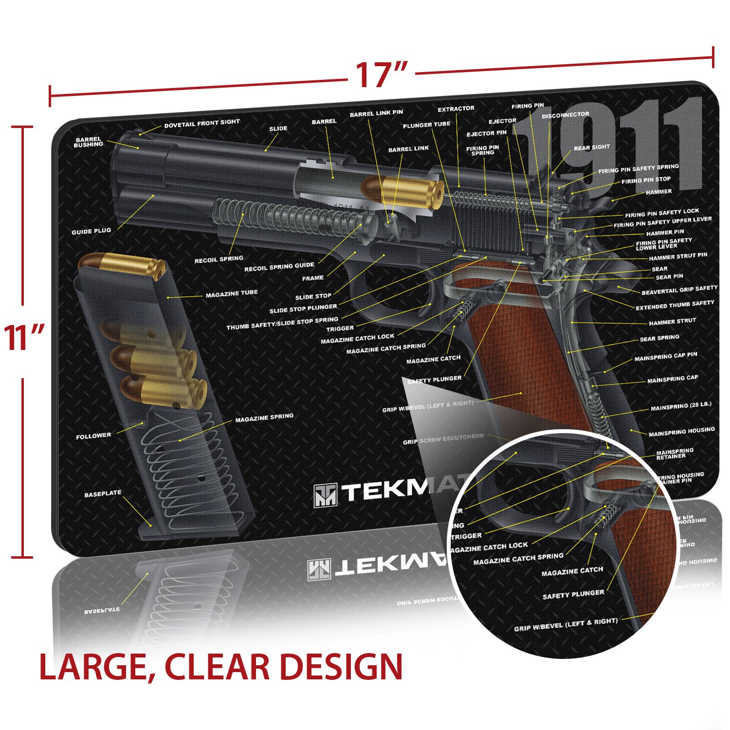 **TekMat Gun Cleaning Mat for 1911 Pistols - Non-Slip, Durable Work Surface for Firearm Maintenance & Cleaning | Perfect for Gunsmiths, Shooters & Gun Enthusiasts**