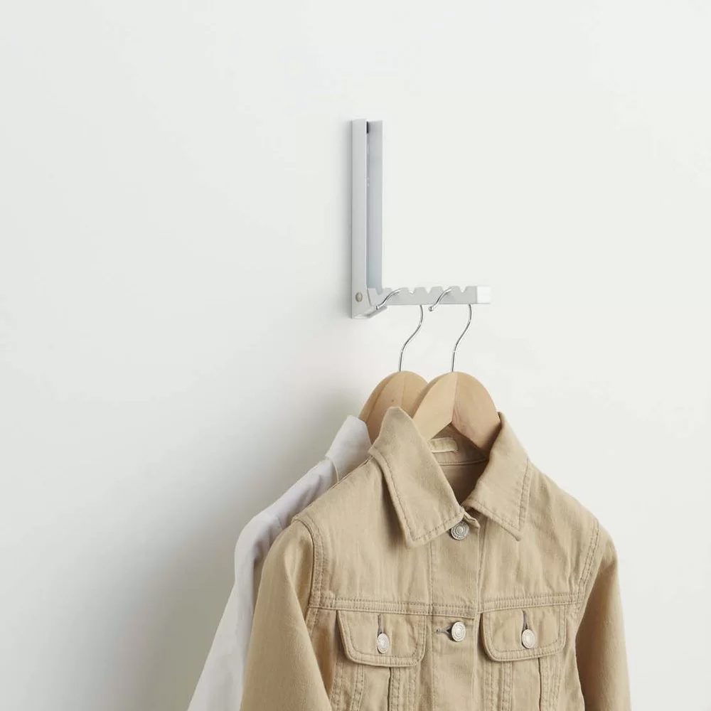 YAMAZAKI Over the Door Storage Organizer - White Space Saving Hanger Rack for Closet, Bathroom & Bedroom Organization
