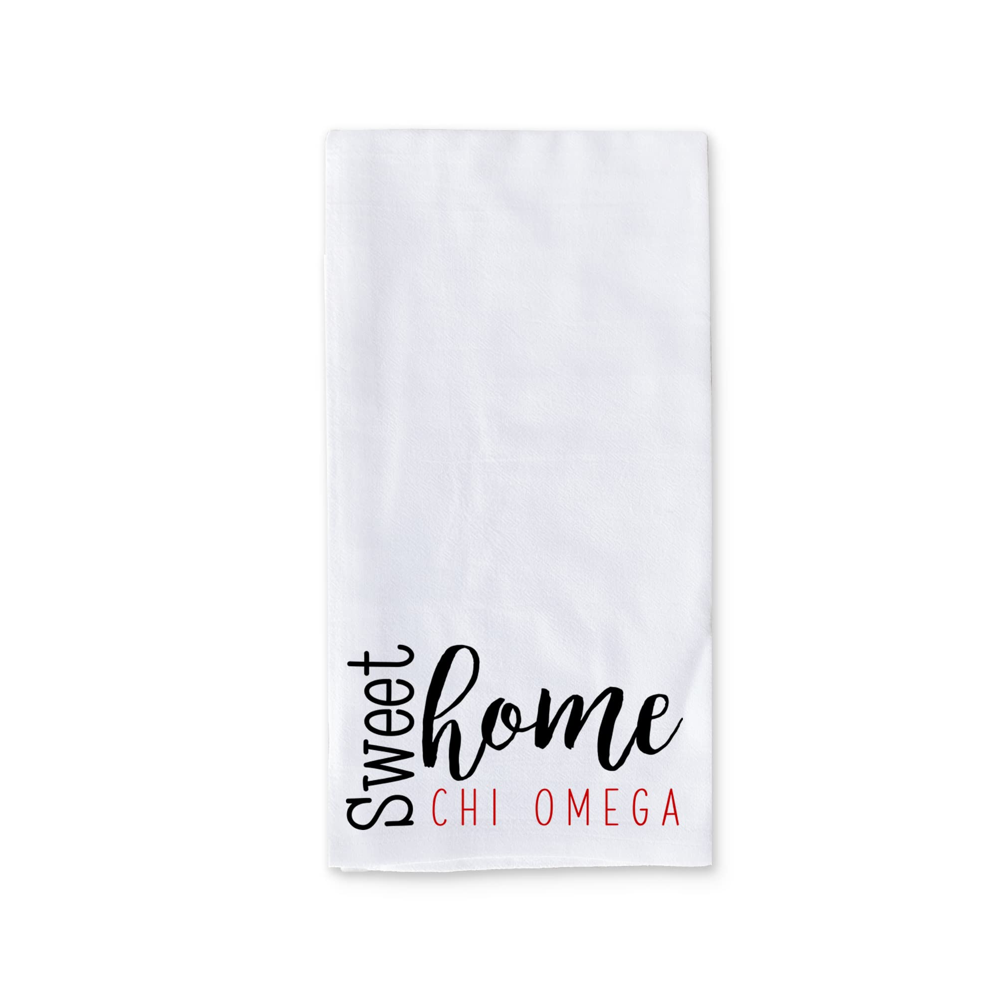 Sweet Home Chi Omega Kitchen Towel - Sorority Dish Towels & Tea Towels for Kitchen Decor - Perfect for Sorority Gifts, Housewarming & Greek Life Kitchen Accessories