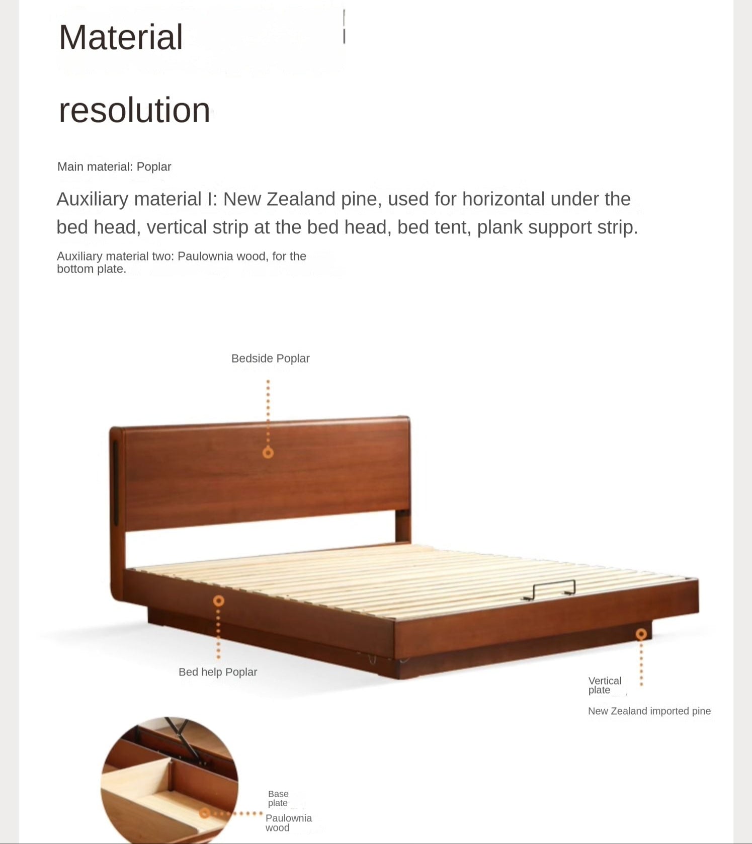 Solid Poplar Wood Storage Bed with Underbed Drawers - Perfect for Small Bedrooms, Kids Rooms & Guest Rooms - Space Saving Bed Frame with Hidden Storage Compartments