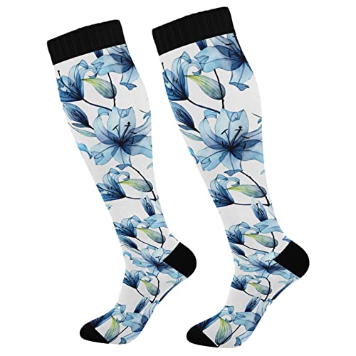 Dusty Blue Transparent Flowers Lily Floral