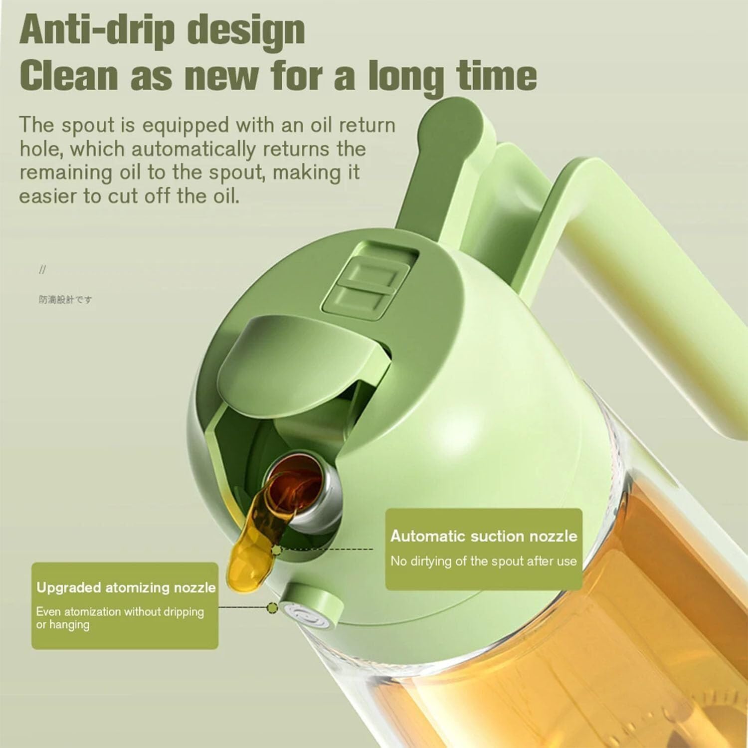 **Kitchen Maiden 2-in-1 Oil Dispenser & Sprayer - 16.5oz/470ml Light-Blocking Design - Perfect for Cooking, Air Frying, BBQ & Baking (Set of 2)**