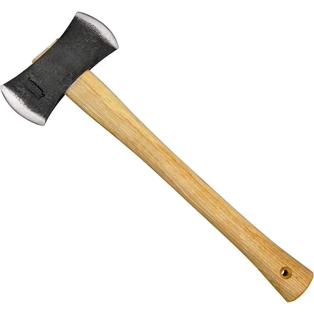 Premium Double Bit Axe 700DB with American Hickory Handle - Heavy Duty Outdoor Camping, Wood Splitting & Bushcraft Tool for Hiking, Survival & Wilderness Adventures