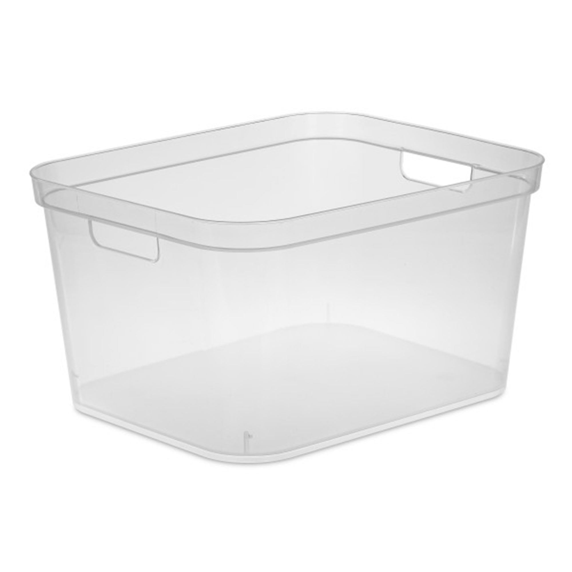 Sterilite 8.25x12.25x15 Inch Clear Plastic Storage Bins with Comfort Handles - 24 Pack for Home Organization, Office Supplies & Closet Storage - Durable Stackable Containers for Toys, Clothes & Household Items