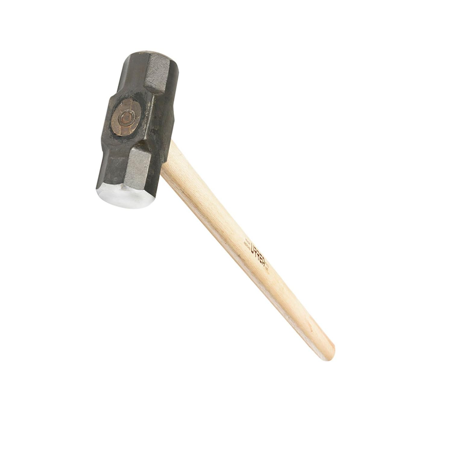 URREA 12-Pound Steel Sledge Hammer with Forged Striking Head & Hickory Wood Handle - Heavy Duty Drilling Hammer 1439G - Perfect for Construction, Demolition, and Metalworking Projects
