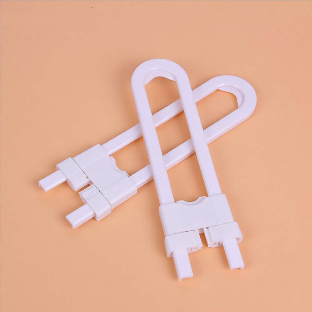 NUOBESTY 8-Pack U-Shaped Sliding Safety Locks for Cabinets & Doors - Childproof Bathroom & Kitchen Storage Locks, Baby Proofing Cabinet Latches (White) - Perfect for Child Safety in Homes, Daycares & Nurseries