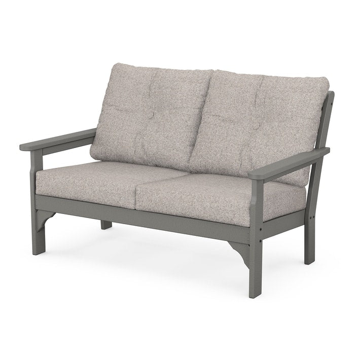 POLYWOOD Vineyard Deep Seating Loveseat - Outdoor Patio Furniture, All-Weather Resin Wicker Loveseat with Cushions - Perfect for Garden, Poolside, and Backyard Relaxation