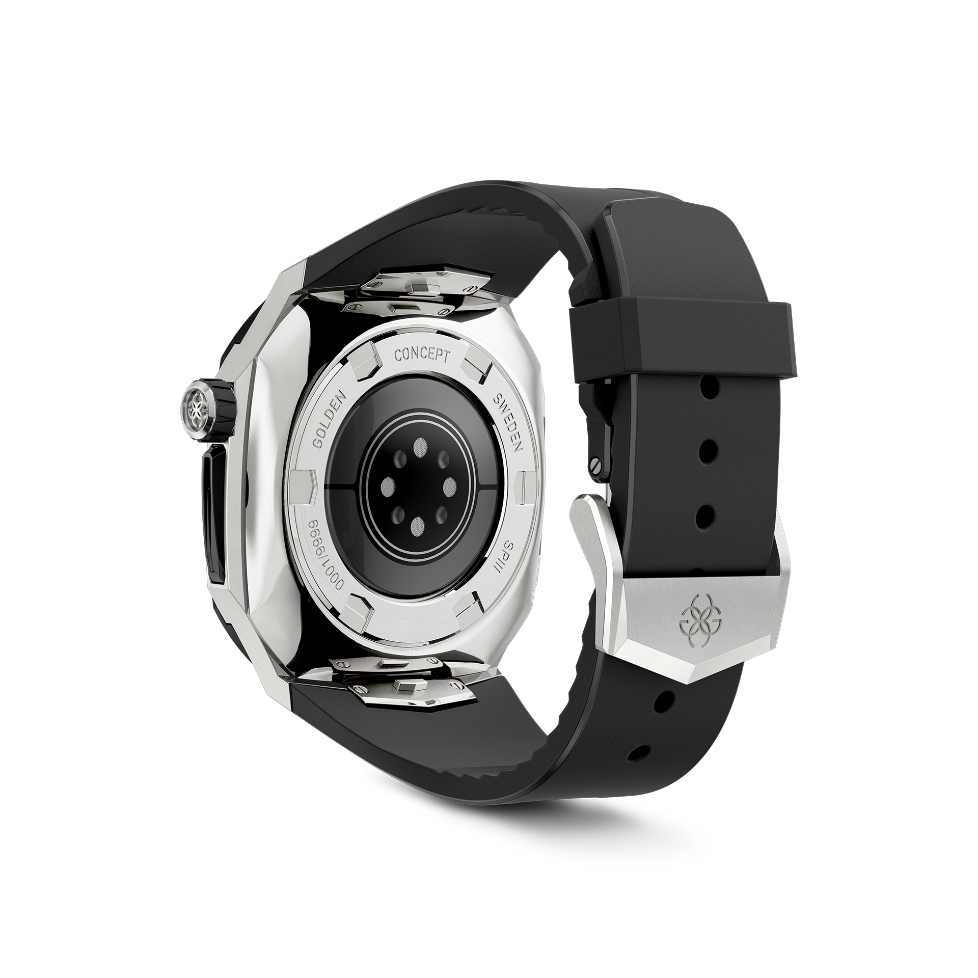 Apple Watch Case SPIII41 - Silver & Jet Black Protective Cover for Apple Watch Series 1/2/3/4/5/6/SE - Durable Slim Fit Design for Workout, Running & Daily Use