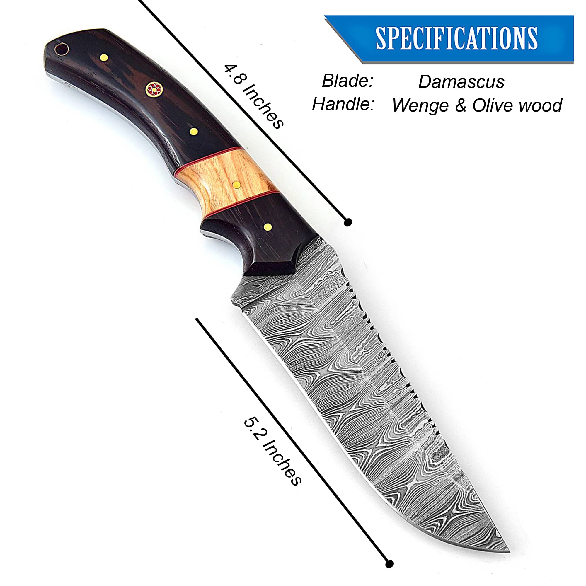 Premium Damascus Steel Hunting Knife - 10