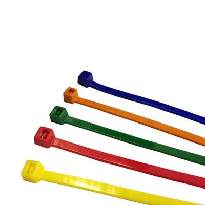 Heavy Duty 7.5 Inch Nylon Cable Ties - 100 Pack (6 Bags) - Black Reusable Zip Ties for Organizing Wires, Bundling Cables & DIY Projects