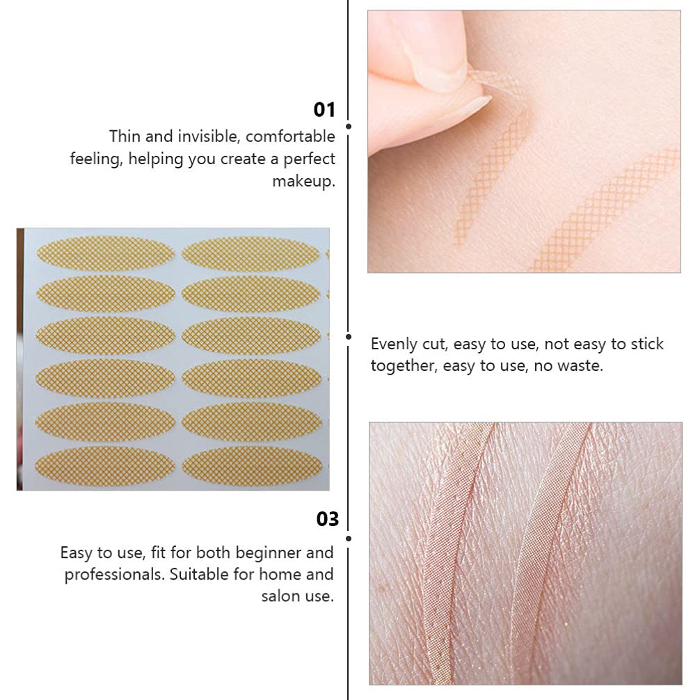 40 Sheets Clear Lace Double Eyelid Stickers - Double Sided Medical Grade Eyelid Tape for Droopy Eyelids, Natural Mesh Eye Beauty Tapes for Asian Monolid Makeup - Perfect for Daily Use, Special Occasions & Eye Contouring