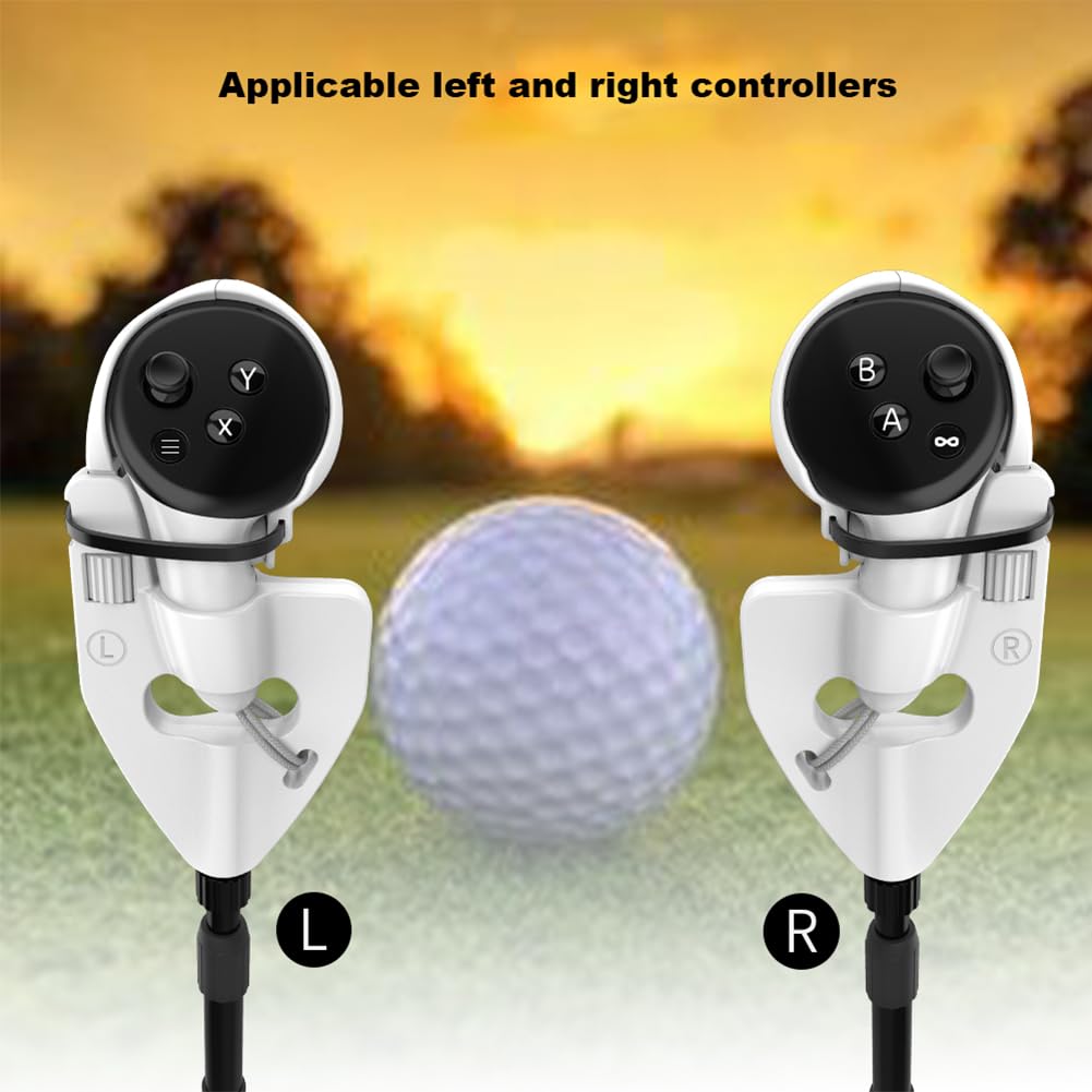VR Golf Club Handle Compatible with Meta Quest 3 & Oculus Quest Pro - Enhance Your VR Golf Experience - Premium Virtual Reality Controller Grip Accessories - Perfect for Golf Simulators & VR Sports Gaming