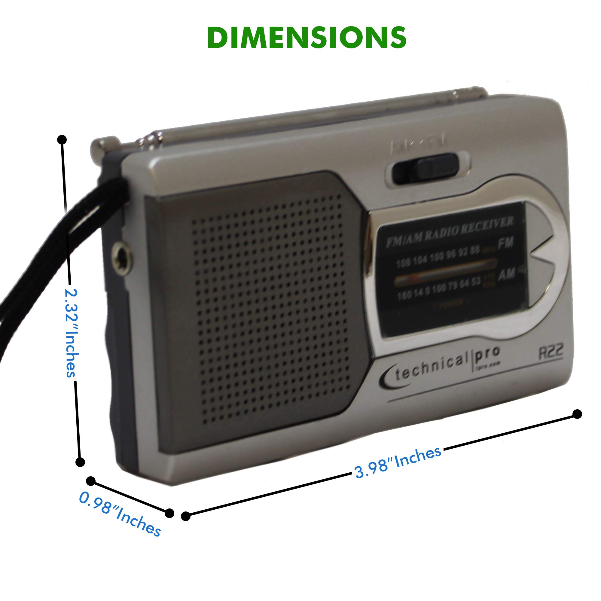 Portable AM FM Radio with Speaker - Battery Powered Handheld Radio with Manual Tuner, Headphone Jack & Adjustable Antenna - Durable Design for Home, Camping, Travel and Emergency Use