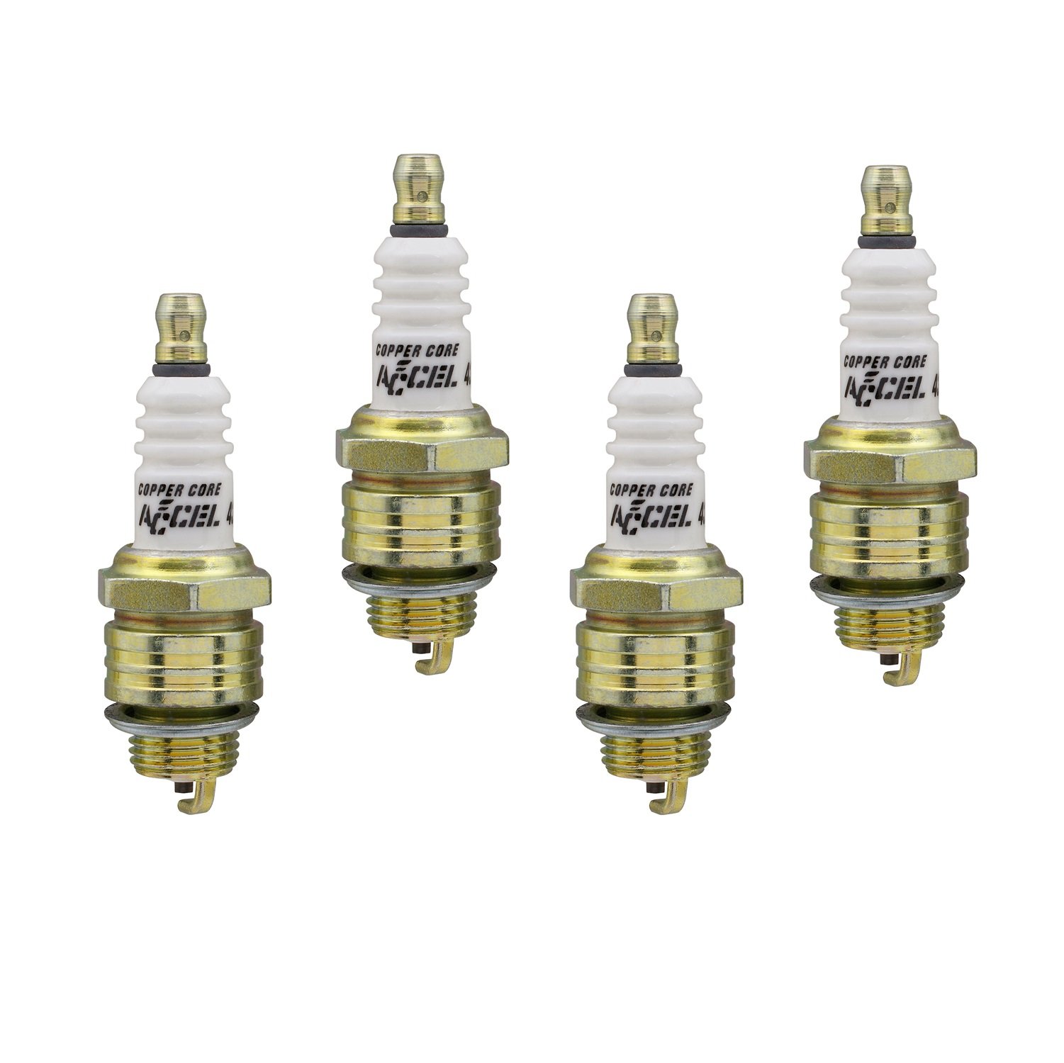 ACCEL 0437S-4 Shorty Copper Core Spark Plug (4-Pack) - High Performance Spark Plugs for Cars, Trucks & Motorcycles - Improves Engine Efficiency & Acceleration