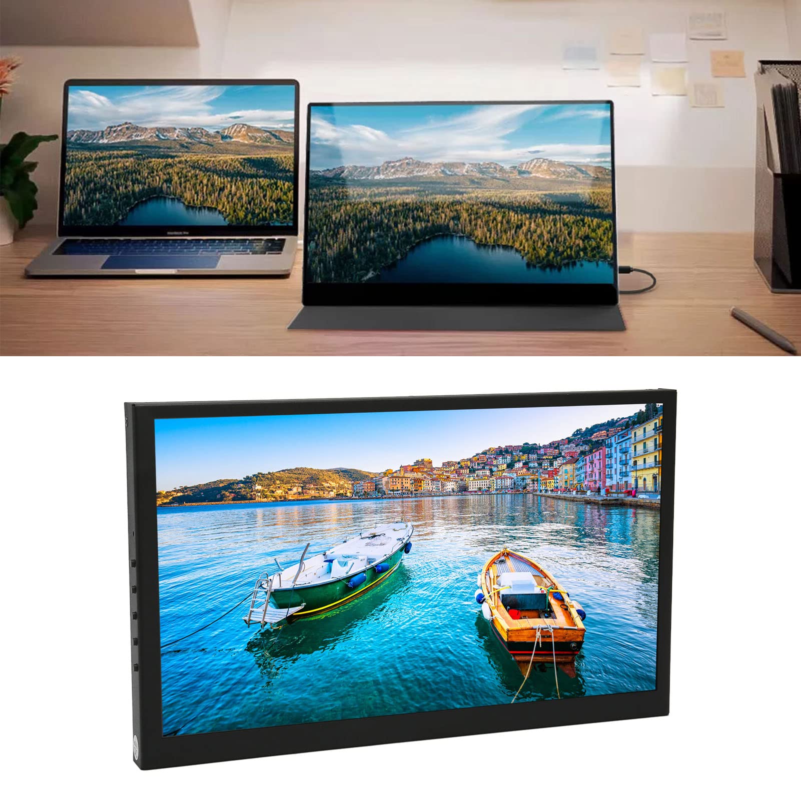 7-10 Inch Portable Touchscreen Monitor HD 1024x600 with Dual Built-in Speakers, Plug and Play for Raspberry Pi, Banana Pi, PC, Mac OS X, Laptop & TV - Perfect for DIY Projects, Gaming & Office Work