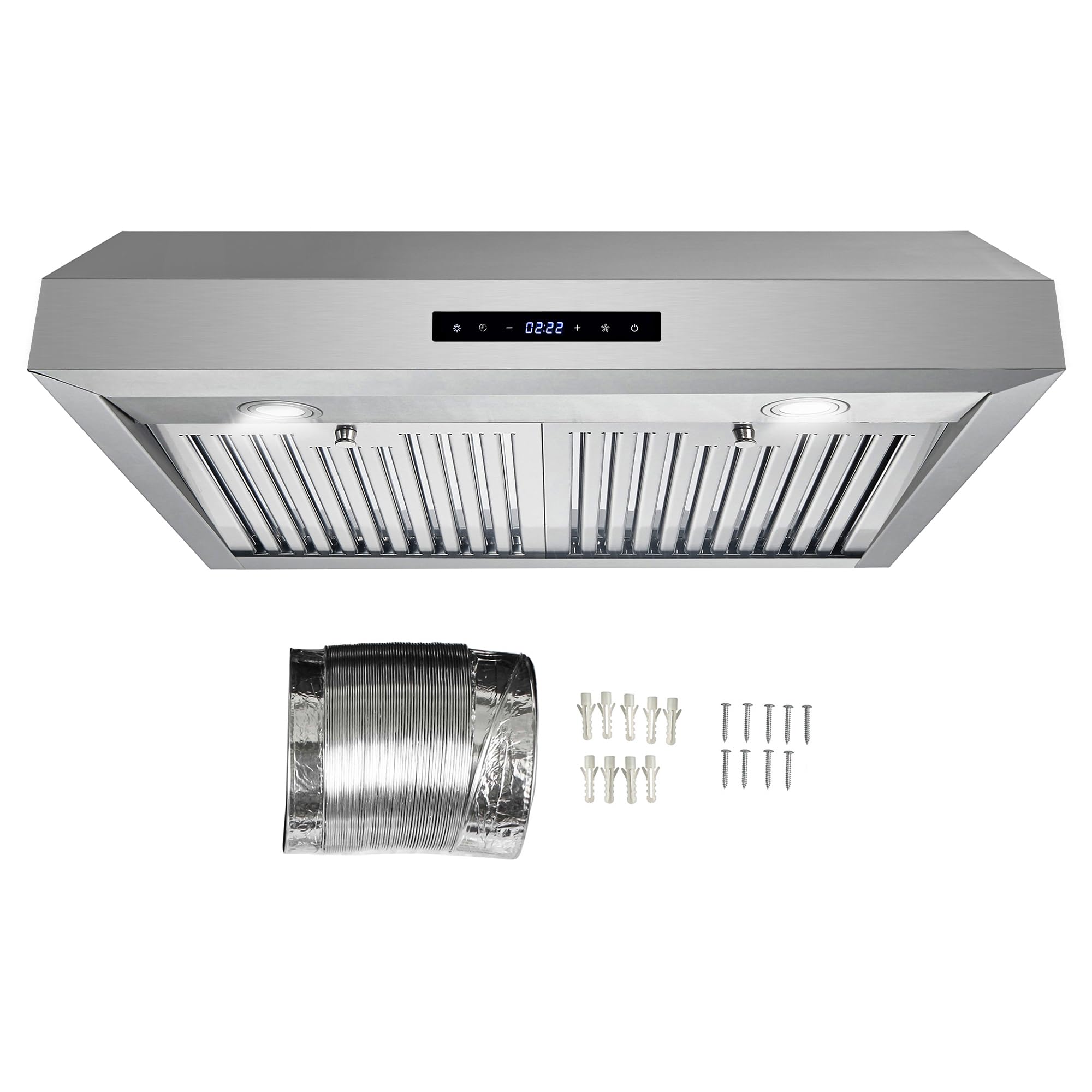 COSMO UMC30 30-Inch Stainless Steel Under Cabinet Range Hood - 380 CFM Ducted Ventilation, LED Lights & Touch Controls - Perfect for Kitchen Remodeling & Modern Home Cooking
