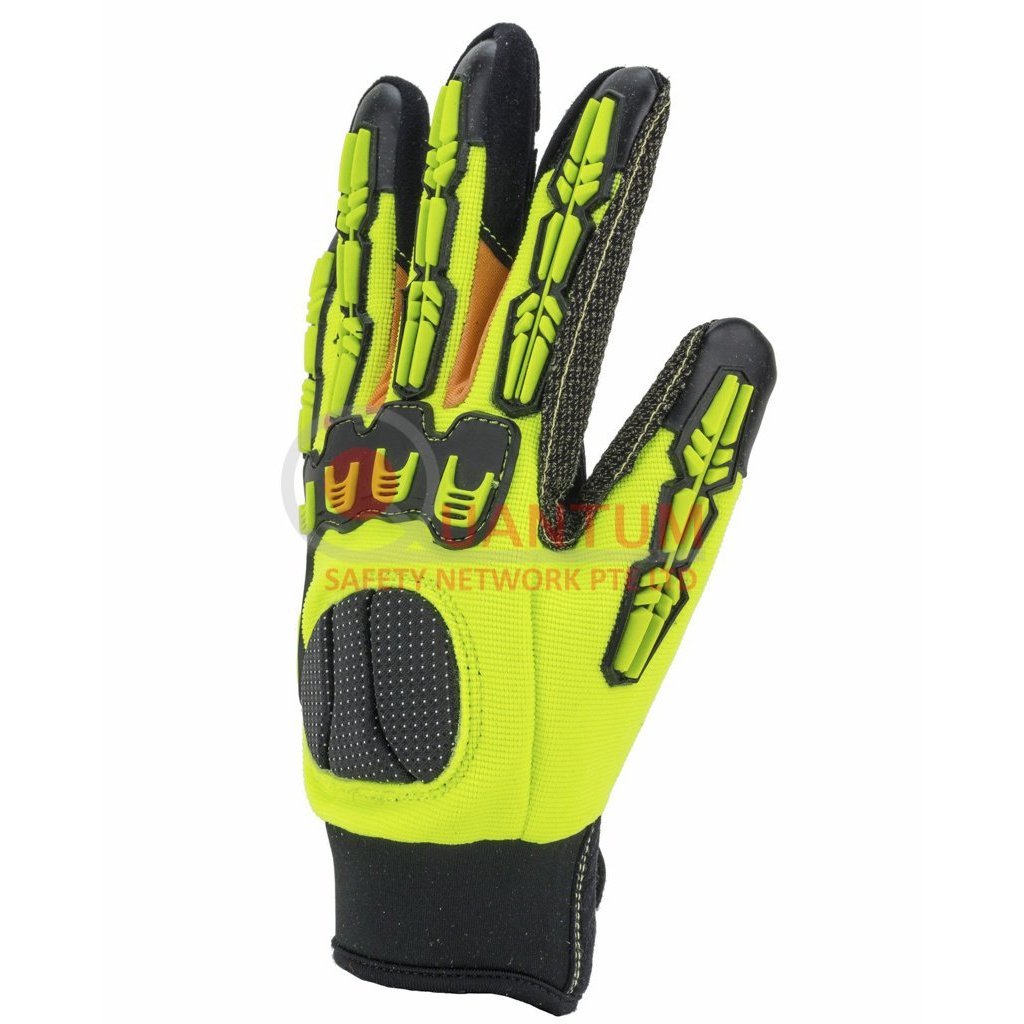 AL Gard FH425YH High Visibility Impact-Resistant Work Gloves - ANSI Certified for Construction, Warehouse & Safety Use