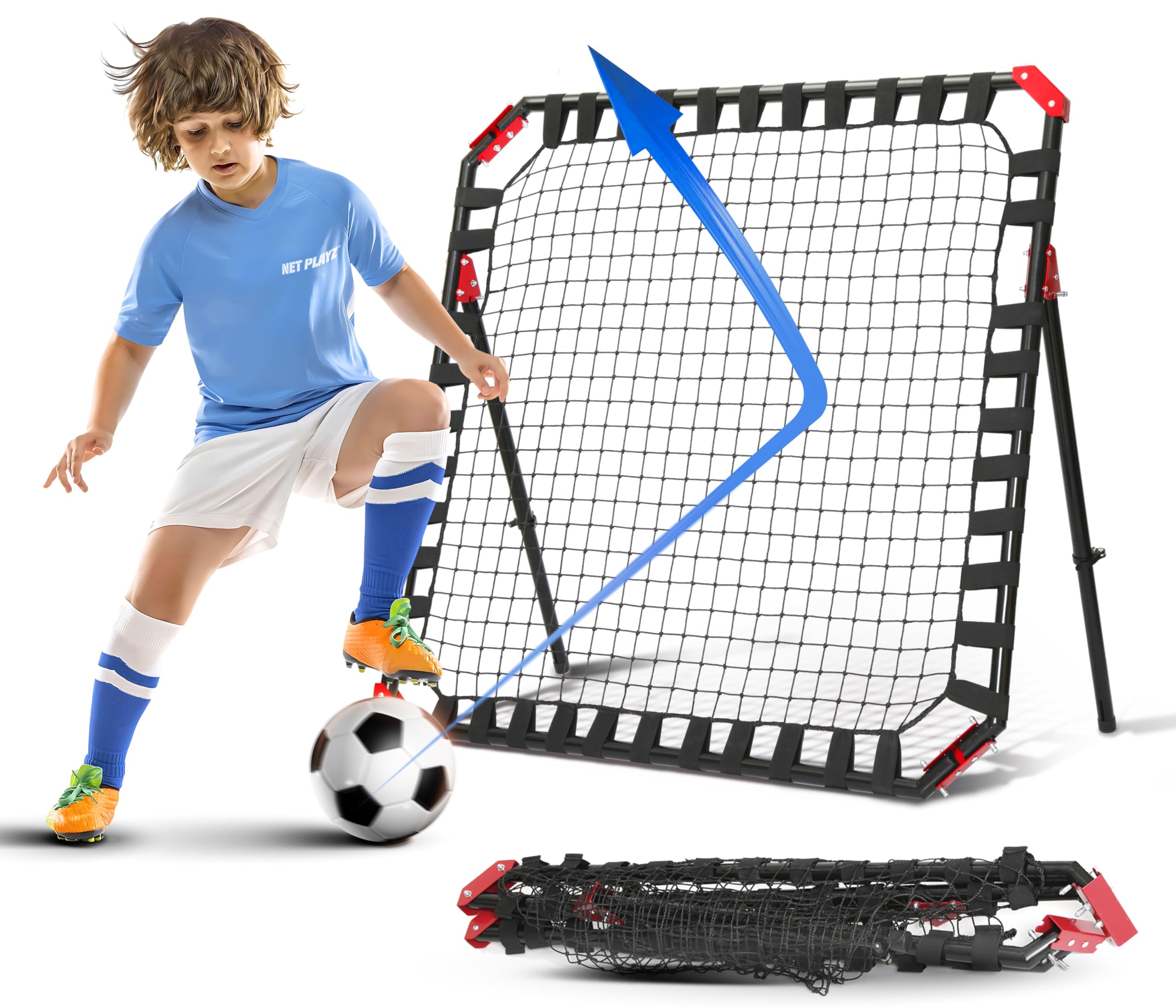 Best Soccer Return Training Equipment for Kids & Adults - Heavy-Duty Kickback Football Trainer for All Ages | Perfect for Backyard Practice, Team Drills & Solo Training