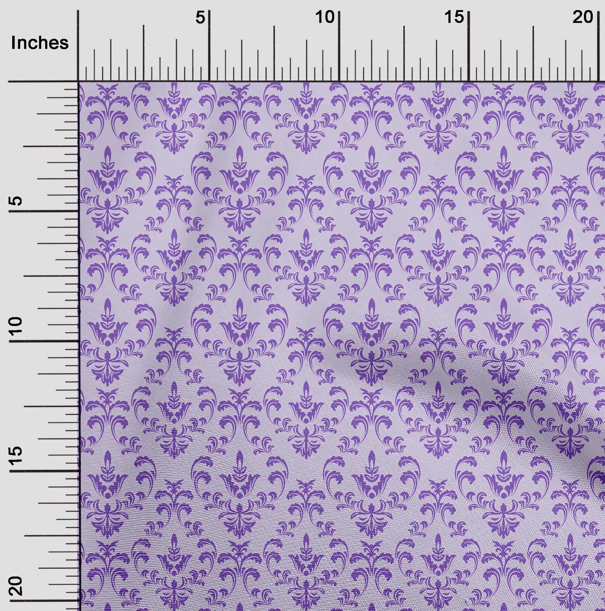 oneOone Rayon Amethyst Printed Damask Fabric - 56 Inch Wide Sewing Material for DIY Clothing, Dresses & Home Decor | Premium Quality by The Yard
