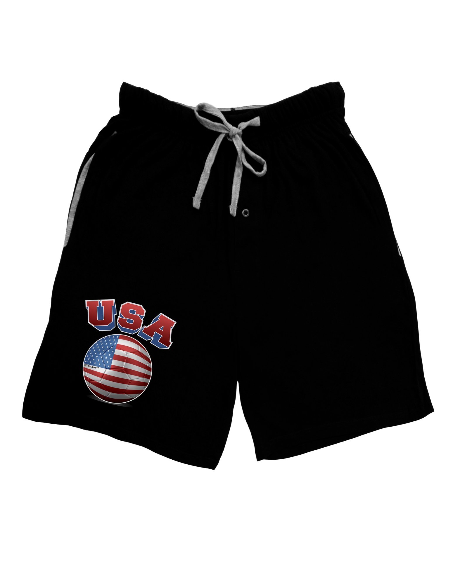 TooLoud Soccer Ball Flag Print USA Patriotic Lounge Shorts for Men & Women - Comfortable Casual Wear for Sports, Home, and Outdoor Activities