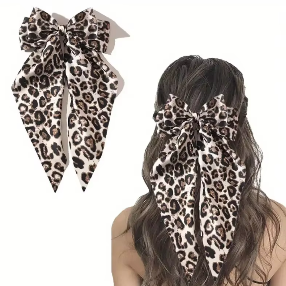 Coquette Leopard Print Maxi Hair Bow - Large Fashion Hair Accessory for Women & Girls | Perfect for Parties, Weddings & Everyday Style