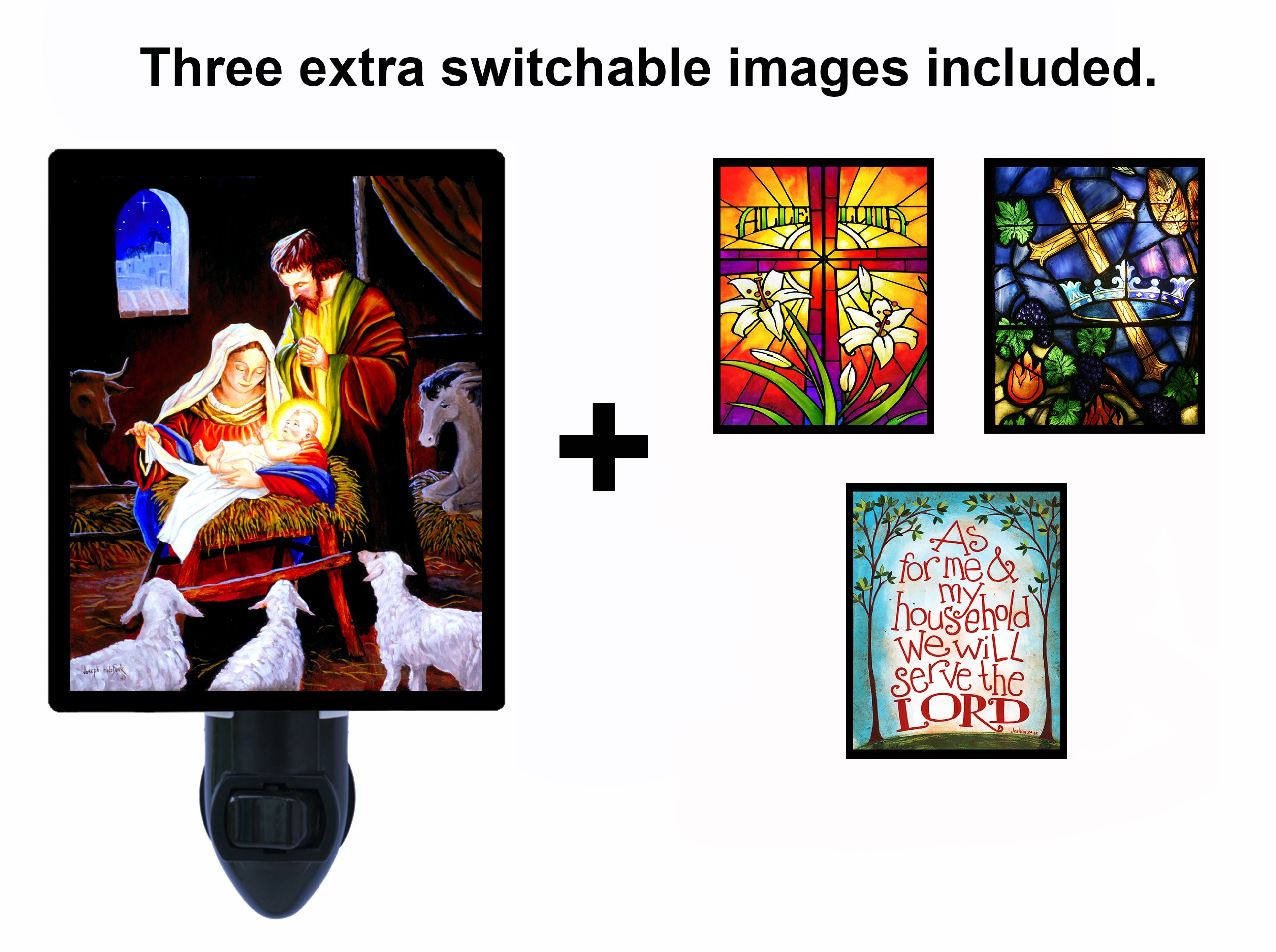 Switchable LED Night Light with Religious Holiday Inserts - Perfect for Bedrooms, Nurseries, and Holiday Decorations