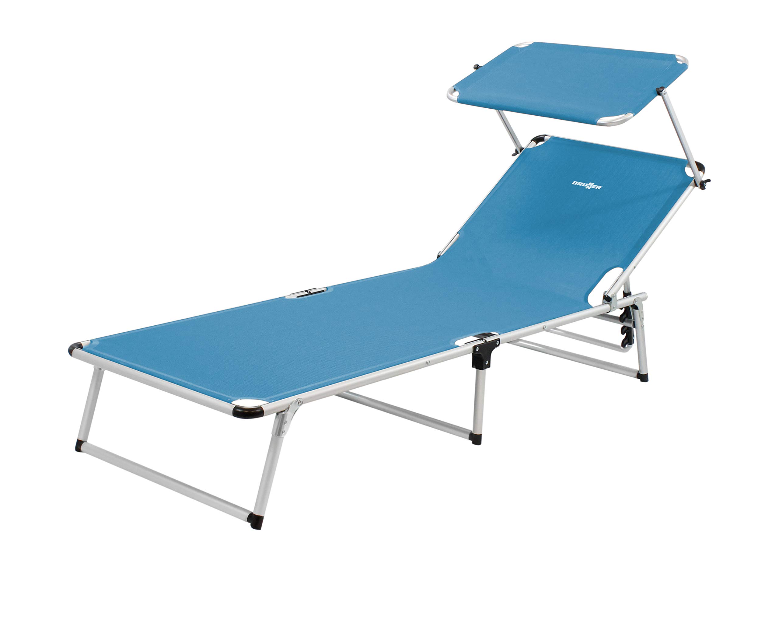 Brunner Beach Bed Malibu - Portable Folding Lounge Chair for Outdoor, Pool, Beach, and Travel - Lightweight & Comfortable (Blue) - Perfect for Sunbathing, Relaxing, and Vacation Getaways