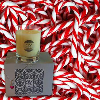 Premium Candy Cane Scented Candle in 8 oz Glass Jar - Select Ring Size 8 with Hidden Jewelry Valued $10-$10,000 - Perfect for Christmas Gifts, Home Decor & Romantic Surprises