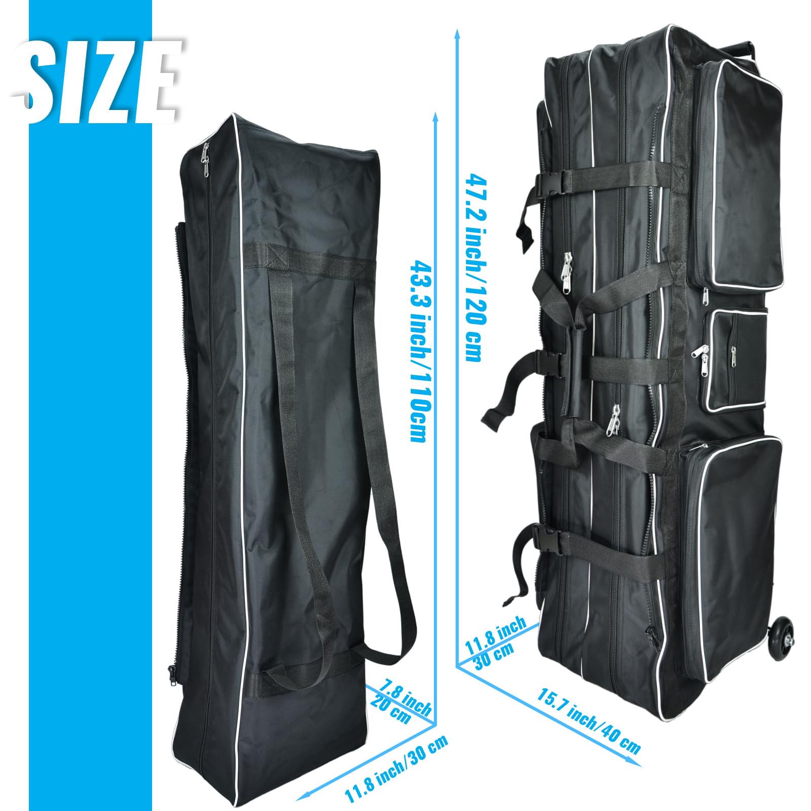Competition Rolling Fencing Bag with Wheels & High-Top Weapon Storage - Durable Draw-Bar Fencing Gear Bag for Tournaments & Practice - Perfect for Foil, Epee & Sabre Fencers