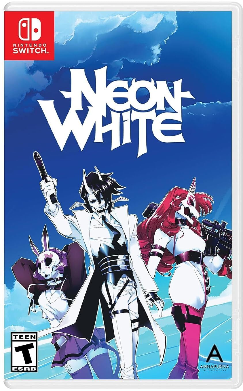 Neon White - Nintendo Switch Game | Action-Packed First-Person Shooter with Parkour & Card Mechanics | Perfect for Solo & Multiplayer Gaming Sessions