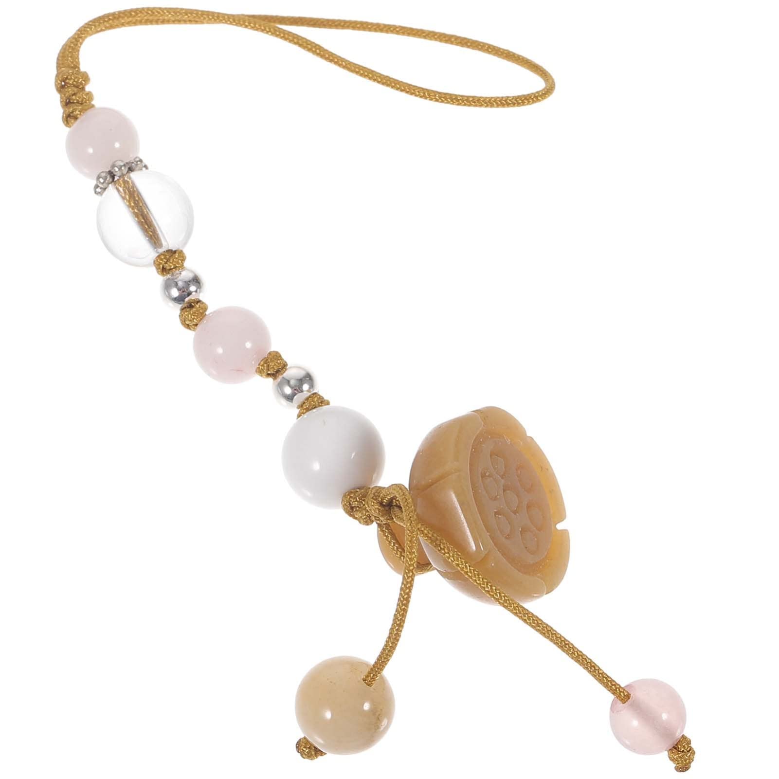 Hemobllo Jade Agate Phone Strap - Creative Keychain & Car Hanging Pendant - Elegant Phone Charm for Mobile, Keys, Car Decor & Fashion Accessories (Yellow) | Perfect for Daily Use, Gifts & Personal Style Enhancement