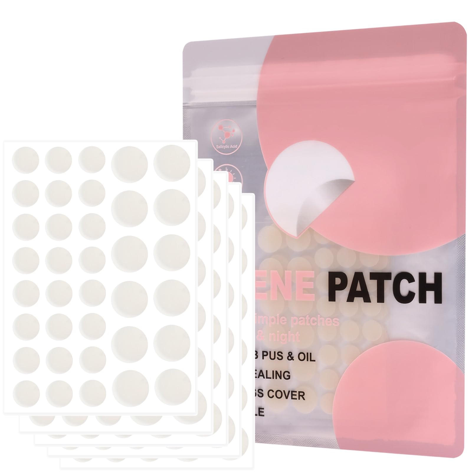 SUMLIVING Acne Patches 180 Count - Invisible Pimple Stickers for Face (12mm & 9mm) - Hydrocolloid Spot Treatment for Overnight Healing - Perfect for Teen Skin Care & Blemish Cover