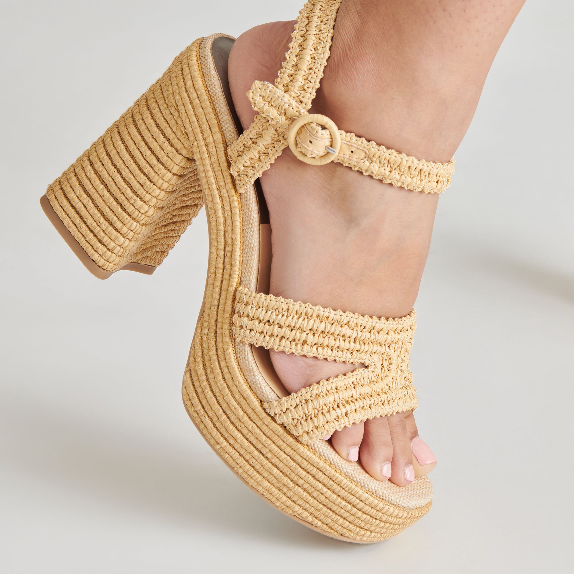 LACYE Women's Natural Woven High Heels - Comfortable Dress Sandals for Weddings, Parties & Evening Events