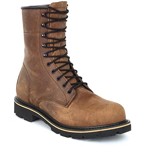 Lehigh Safety Shoes Steel Toe Work Boots for Men - OSHA Approved Slip Resistant Construction Work Boots - Ideal for Construction, Warehouse & Industrial Work