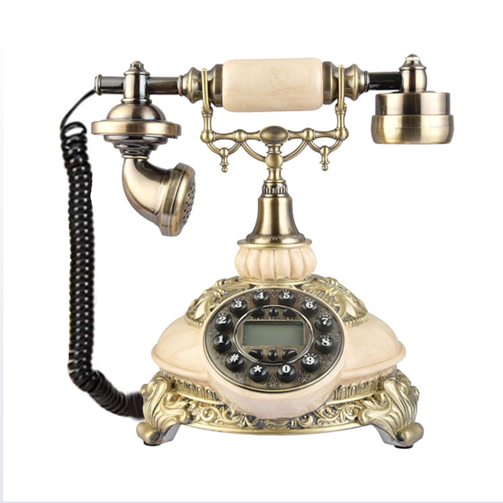 Vintage Retro Antique Phone - 1950s Style Push Button Dial Telephone for Home Decor | Perfect for Vintage Themed Rooms, Offices & Gift Ideas
