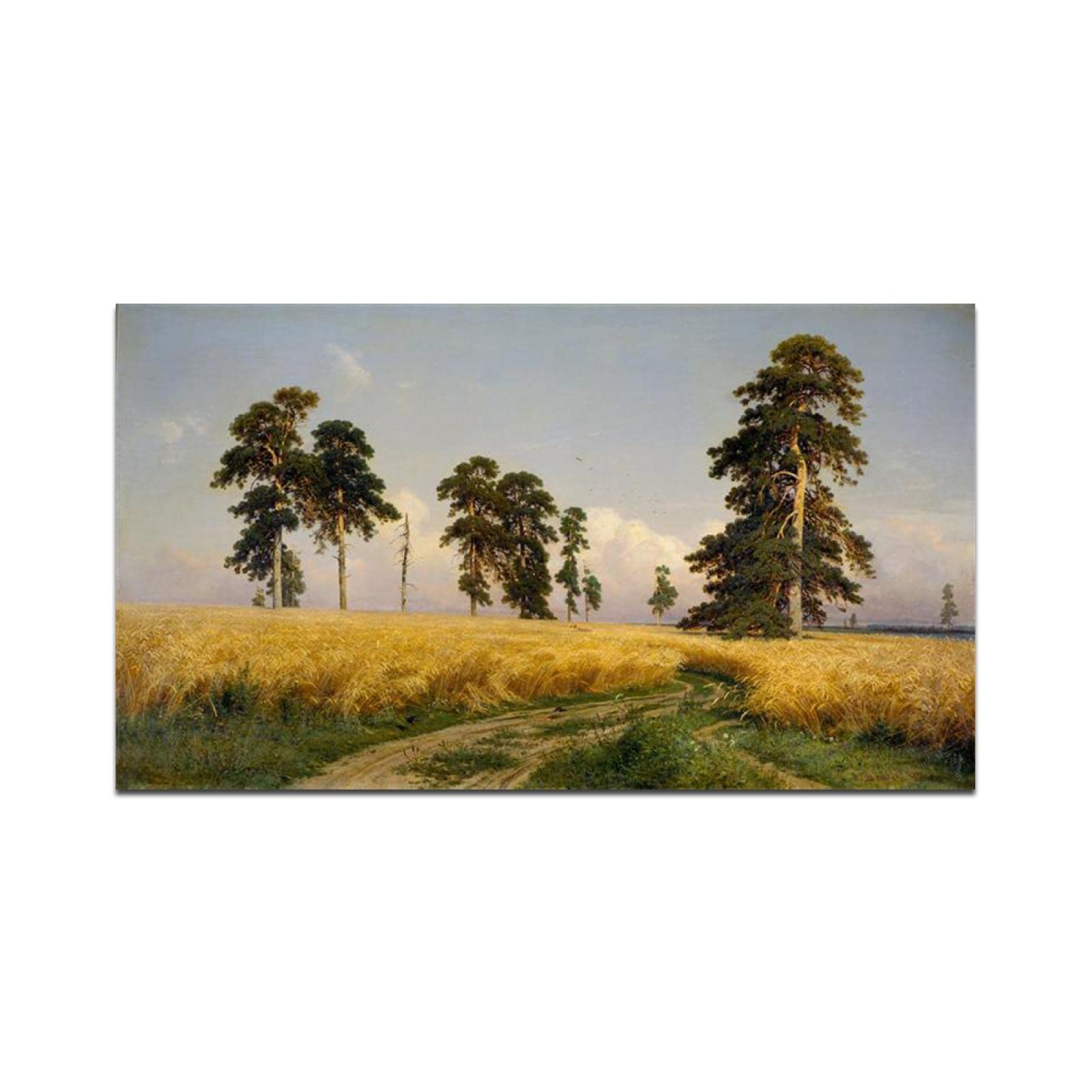 Ivan Shishkin The Field of Wheat Oil Painting Reproduction - Premium Framed Canvas Wall Art Print 50x90cm - Home Decor for Living Room, Bedroom & Office