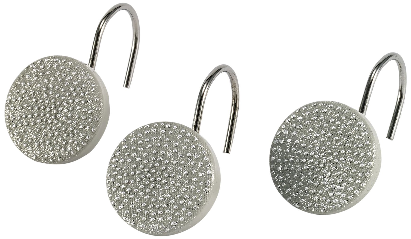 Avanti Linens Decorative Shower Curtain Hooks Set of 12 - Dotted Circles Bathroom Accessories for Modern & Vintage Bathrooms | Perfect for Showers, Bathtubs & Spa Decor