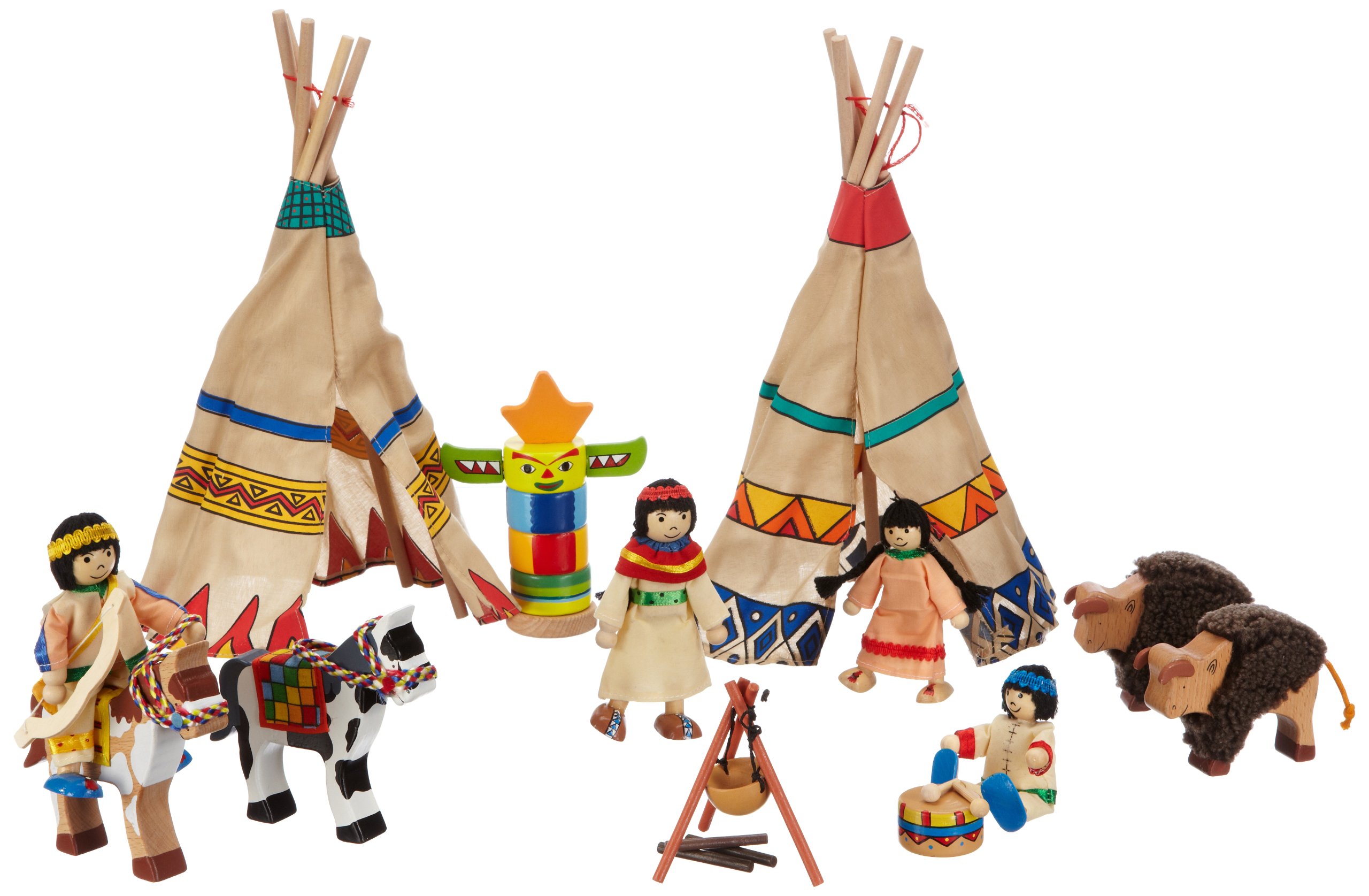 Goki Flexible Indian Camp Doll - Pretend Play for Kids