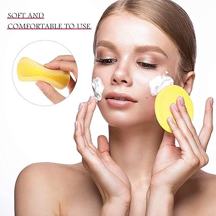 BANIRA Facial Cleansing Sponge Puff - 12PCS Exfoliating Wash Pads for Makeup Removal & Deep Cleaning | Gentle on Skin, Perfect for Daily Face Wash & Beauty Routine
