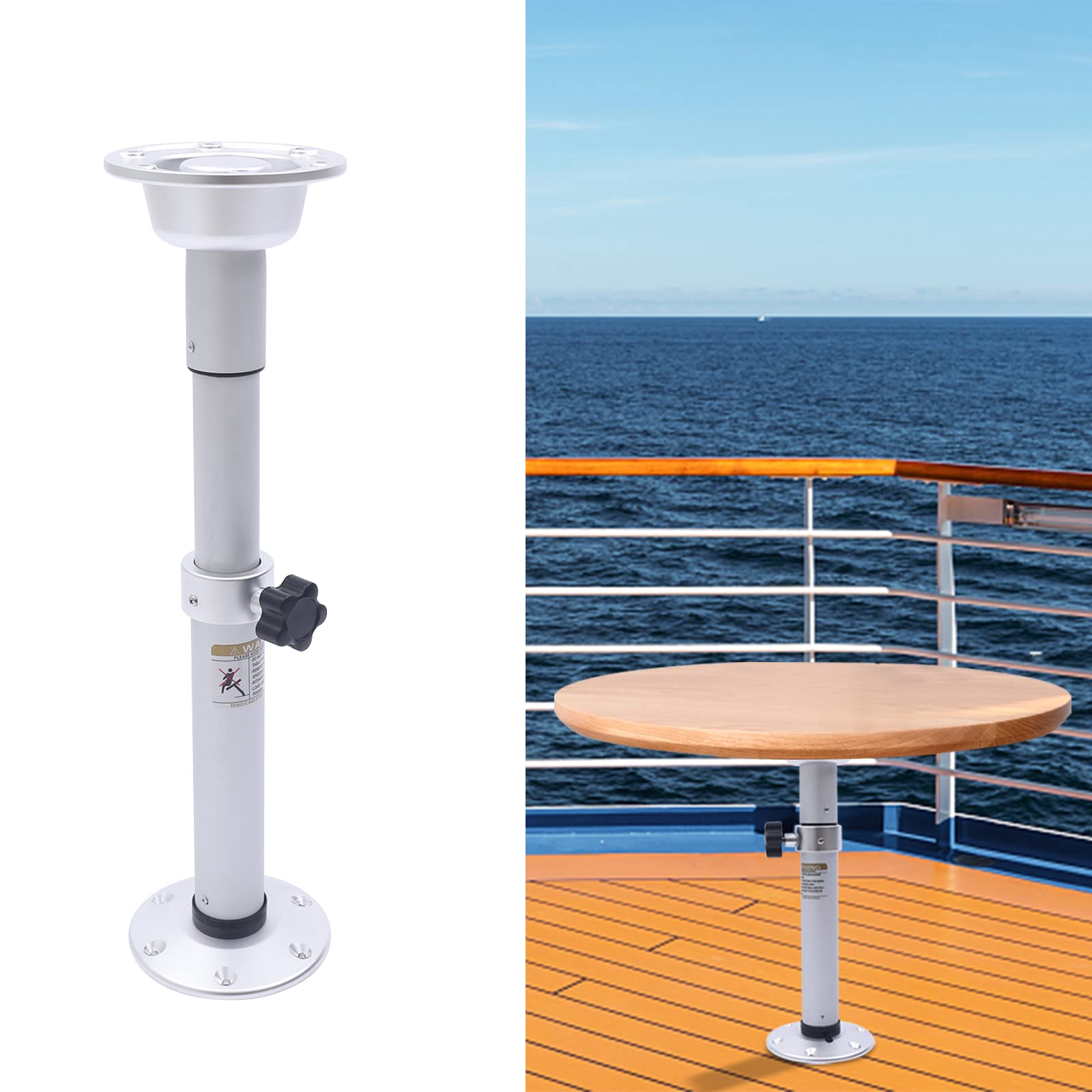 Eapmic Adjustable Table Pedestal Stand Leg with Base - Heavy Duty Mounting Frame for Marine Boat, Yacht, Caravan, Motorhome & Workroom (Style 1) - Perfect for Outdoor & Indoor Furniture Support