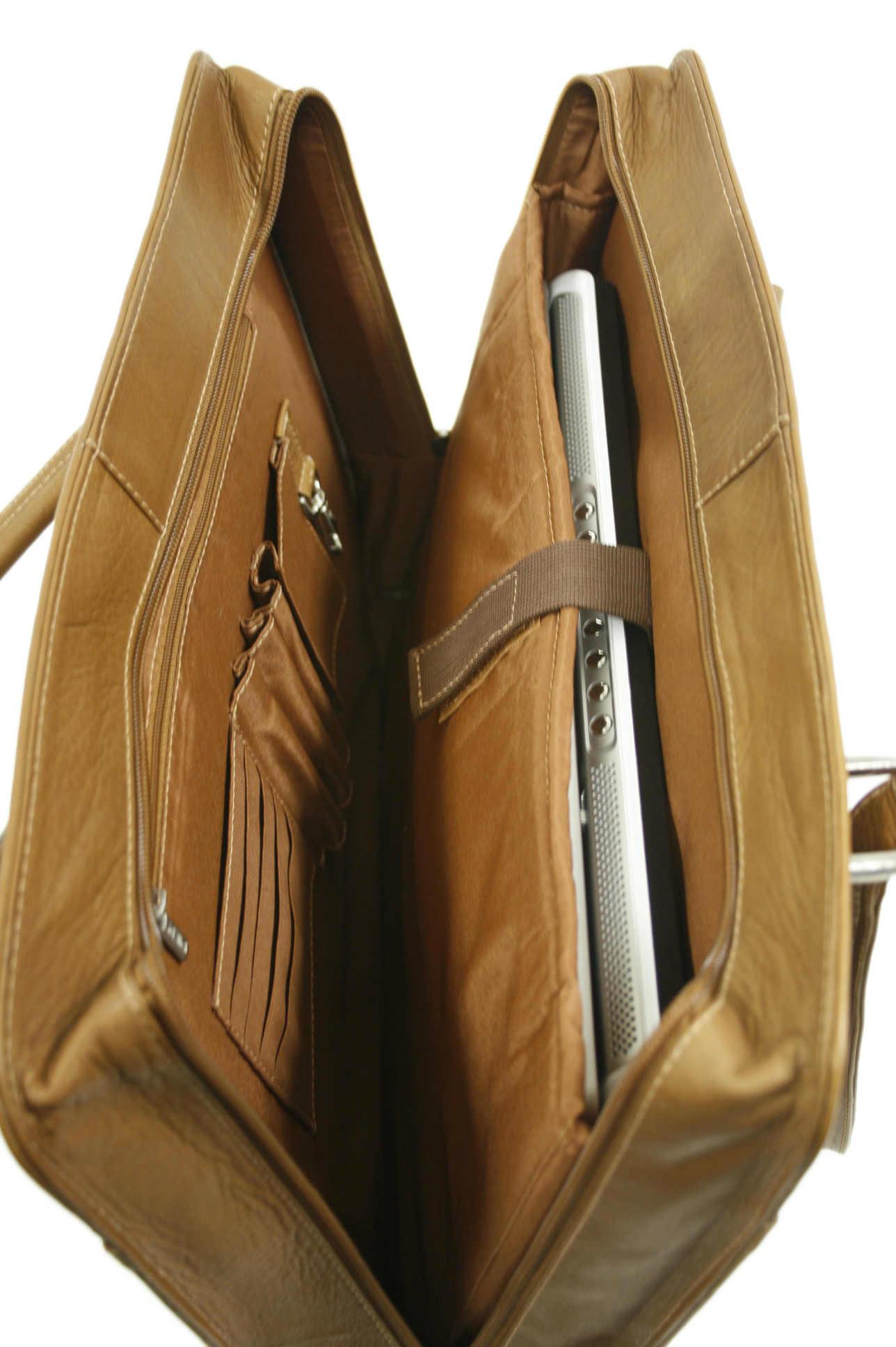 Premium Genuine Leather Laptop Shoulder Tote Bag for Women & Men - Stylish Work Briefcase with Adjustable Strap - Perfect for Office, Business Travel & Daily Commute