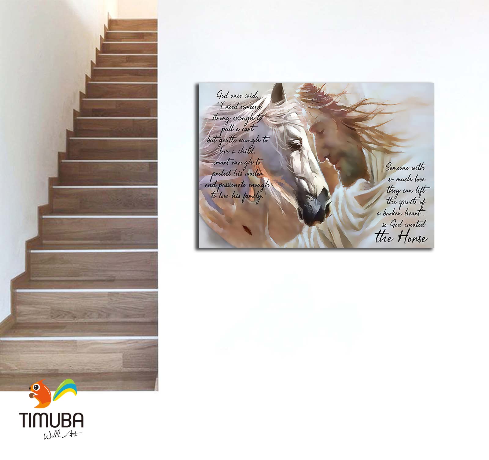 Inspirational Wall Art with Motivational Quotes - Framed Canvas Print for Office, Home & Gym Decor - Horse Design Positive Affirmations (32x48 Inches) - Perfect for Living Room, Bedroom & Workspace Motivation