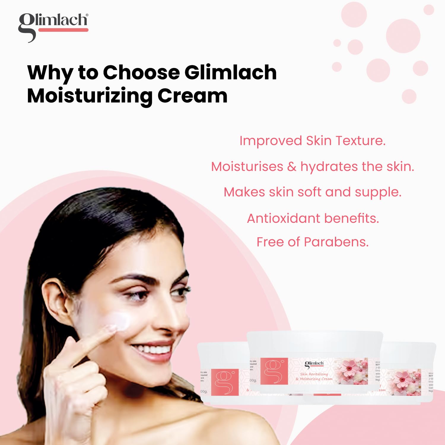 GLIMLACH Aloe Vera Moisturizing Cream - Skin Revitalizing & Hydrating Face & Body Lotion (100g) | Daily Skincare for Dry, Sensitive Skin - Perfect for Home & Travel Use