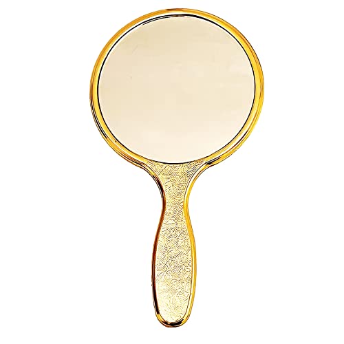 Stylish Round Gold Makeup Hand Mirror for Women - Elegant & Portable Vanity Mirror - Perfect for Travel, Home, and On-The-Go Beauty Touch Ups