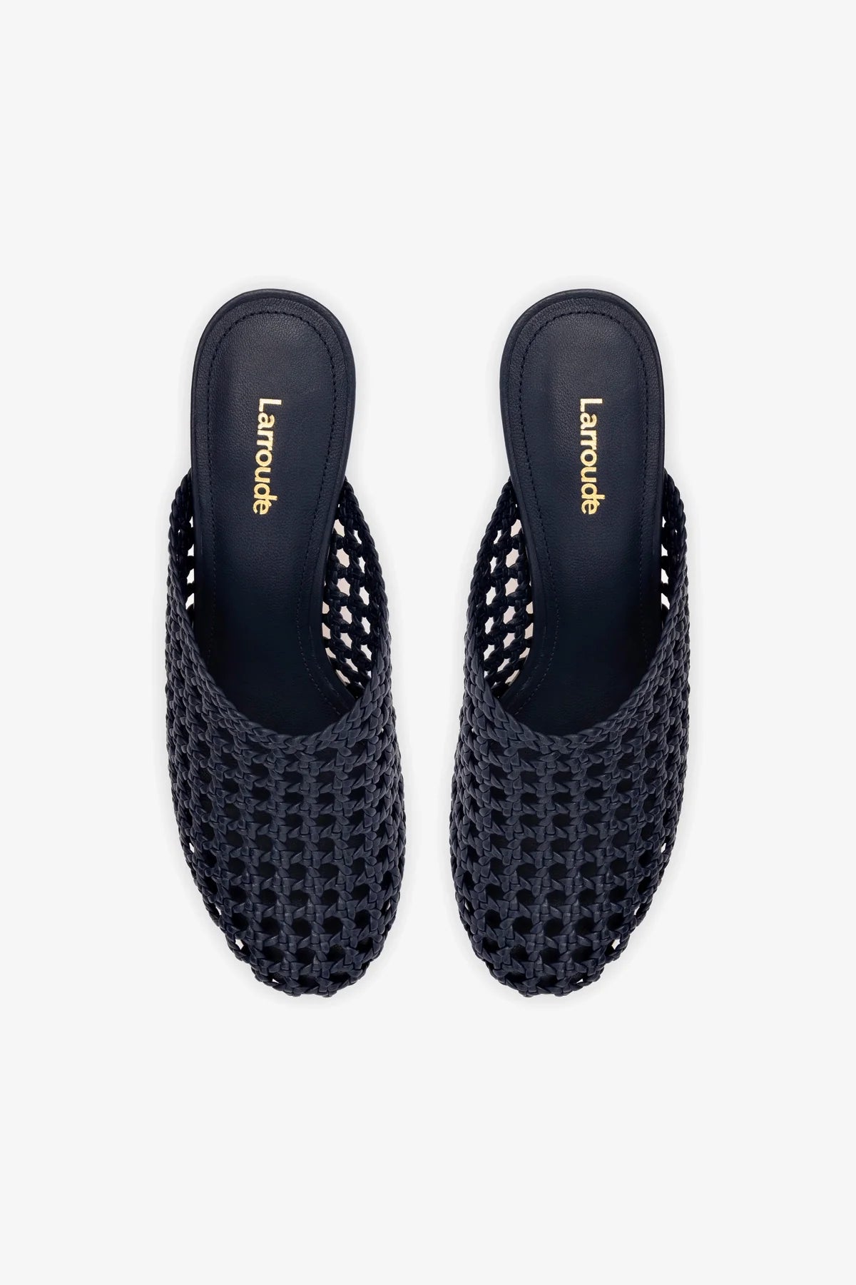 Dew Drop Macrame Mule Shoes - Navy Blue Leather Slip-On Sandals for Women | Boho Chic Summer Beach Walking Comfortable Footwear