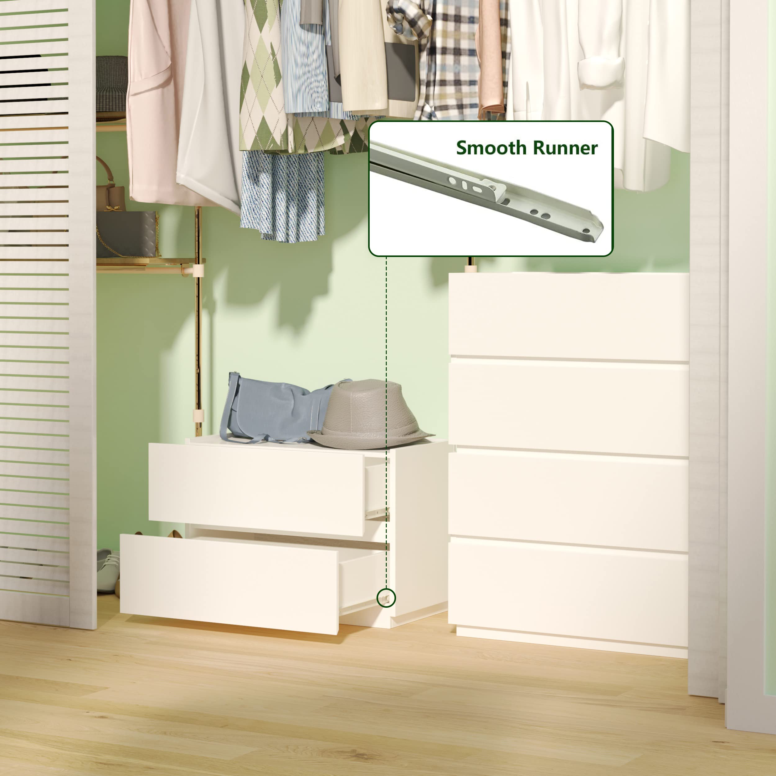 Woodtalks Stackable 2-Drawer Dresser - White 23.6