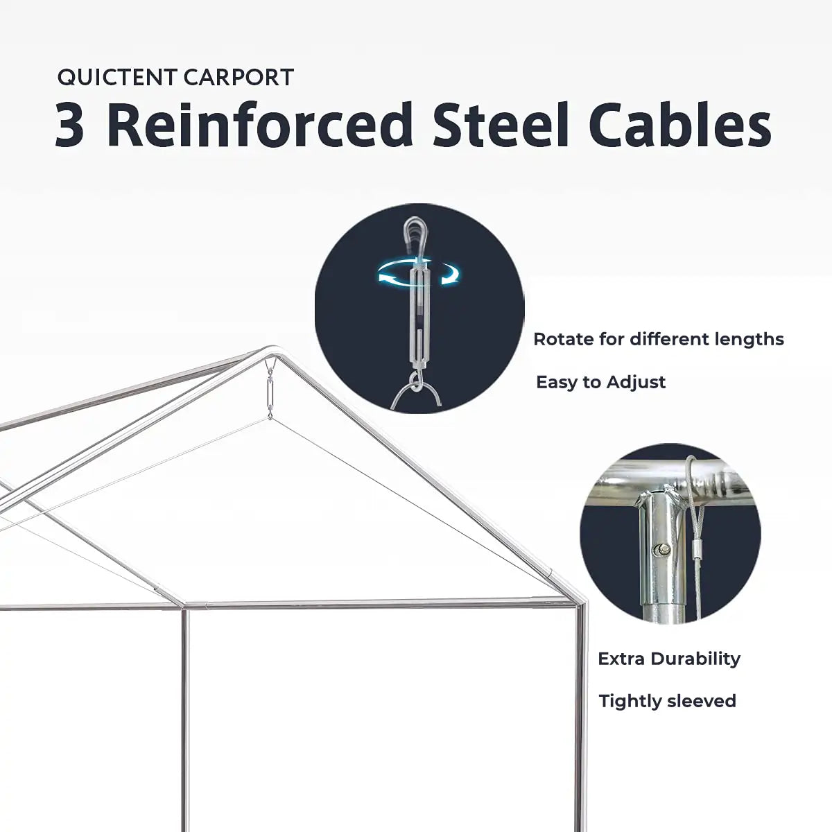 20' x 10' Heavy Duty Car Canopy Shelter - Waterproof UV Protection Outdoor Carport for Vehicles, Parties, Camping & Backyard Use