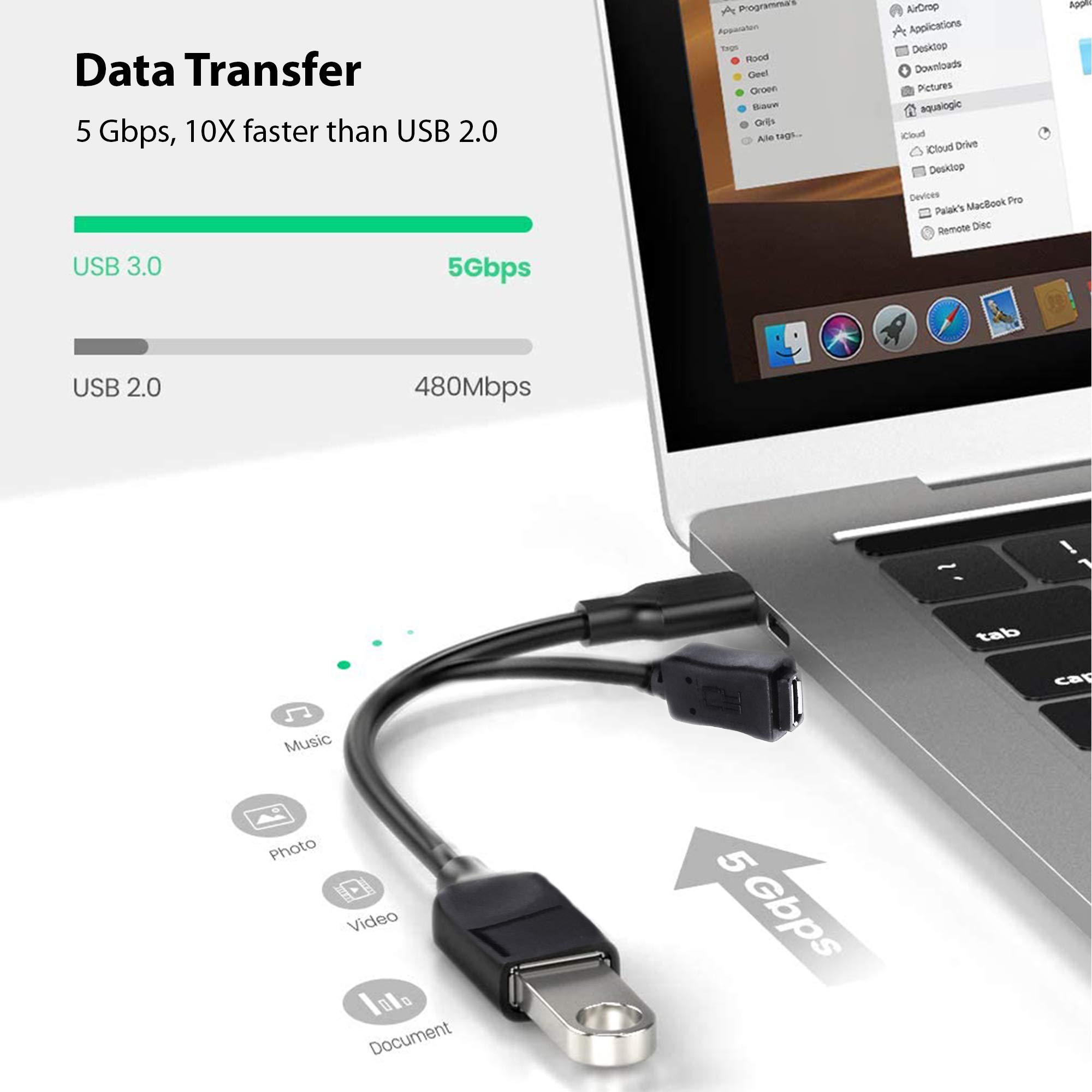 PRO OTG Power Cable for Yota YotaPhone - Micro USB to USB Adapter for Charging & Data Transfer - Connect USB Drives, Keyboards & More to Your Phone - Perfect for Travel, Work & Home Use